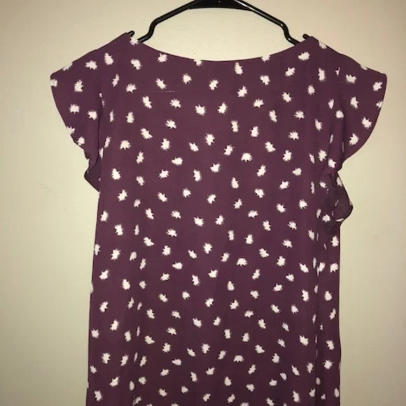 Purple Short Sleeve Loft Blouse - Picture 3 of 4